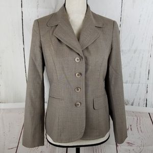 Talbots Jacket Blazer Sz 2 Petite Brown Gray
